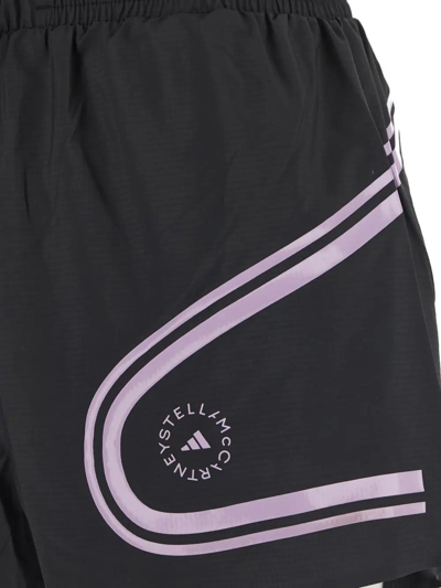 Shop Adidas By Stella Mccartney Truepace Running Shorts In Black/purple Glow