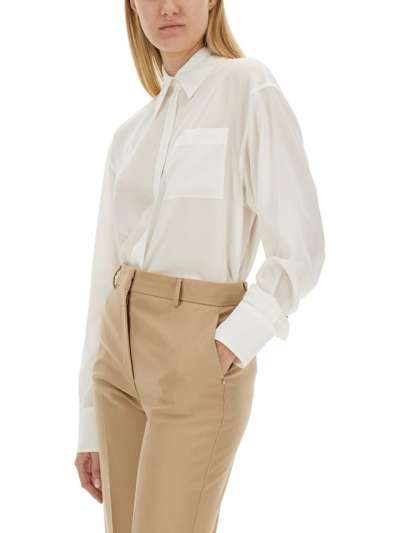 Shop Sportmax Buttoned Curved Hem Shirt In White