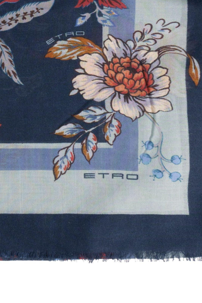Shop Etro Floral-printed Frayed Edge Scarf