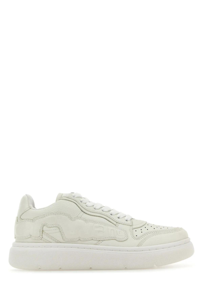 Shop Alexander Wang White Leather Puff Sneakers In Optic White