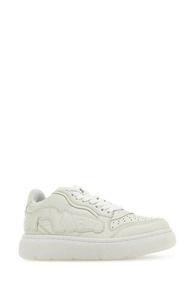 Shop Alexander Wang White Leather Puff Sneakers In Optic White