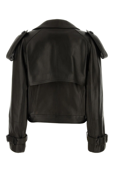 Shop Salvatore Santoro Black Leather Glov Jacket