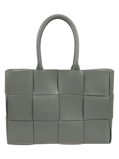 Shop Bottega Veneta Medium Arco Tote Bag In Slate-silver