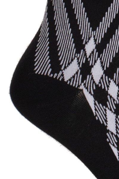 Shop Burberry Equestrian Knight Motif Knit Tights In Black/white
