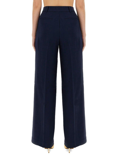Shop Michael Kors Straight Leg Tailored Trousers In Midnight Blue