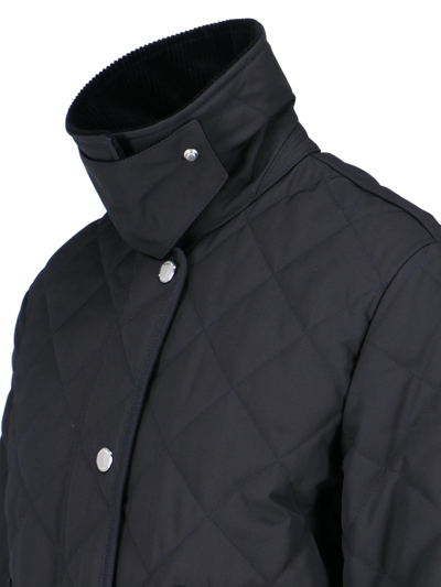Shop Burberry Long Sleeved Quilted Jacket In Nero
