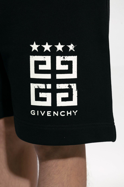 Shop Givenchy Logo Printed Shorts In Black
