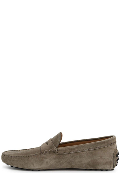 Shop Tod's Gommino Penny-bar Driving Shoes In Grigio