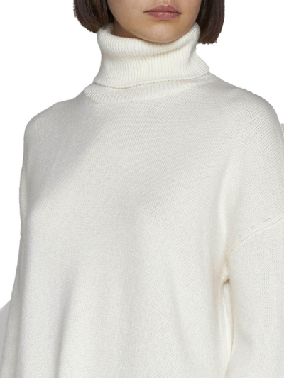 Shop P.a.r.o.s.h Roll-neck Knitted Jumper In Bianco