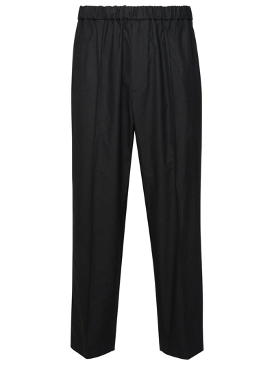 Shop Jil Sander Straight-leg Elasticated-waist Trousers In Black