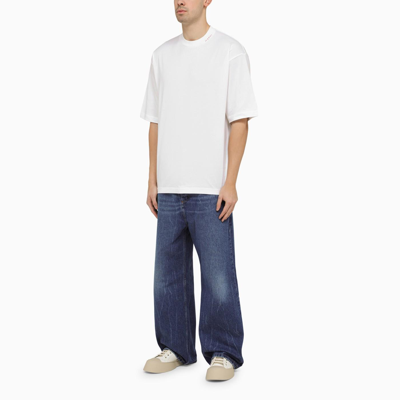 Shop Marni White Oversize T-shirt With Logo Embroidery