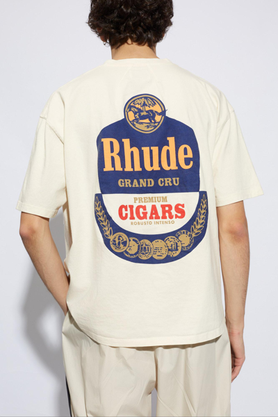 Shop Rhude T-shirt With Logo In White