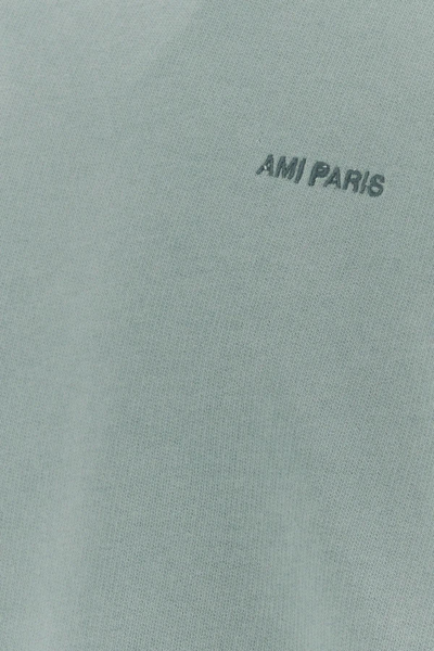Shop Ami Alexandre Mattiussi Powder Blue Cotton Sweatshirt In Light Blue