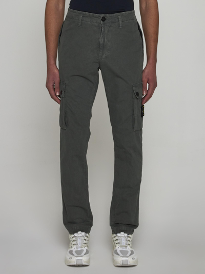 Shop Stone Island Slim-fit Cotton Cargo Trousers In Verde