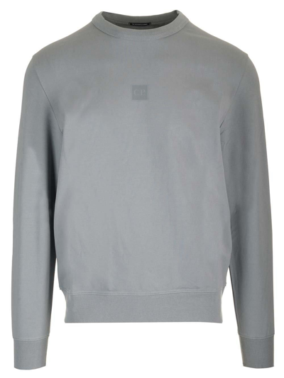 Shop C.p. Company Stretch Fleece Long-sleeved Sweatshirt In Grey