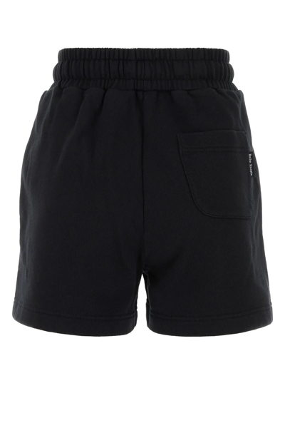 Shop Palm Angels Black Cotton Shorts In Nero