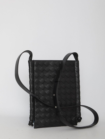 Shop Bottega Veneta Large Flat Loop Crossbody Bag In Black