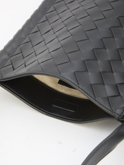 Shop Bottega Veneta Large Flat Loop Crossbody Bag In Black