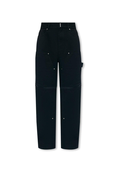 Shop Givenchy High-rise Wide-leg Jeans In Black