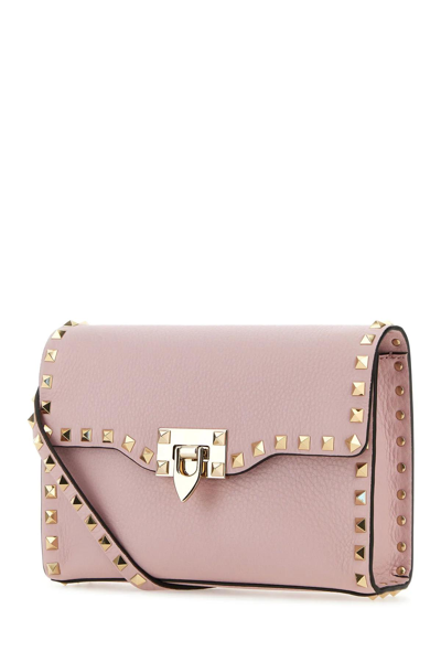 Shop Valentino Lilac Leather Small Rockstud Crossbody Bag In Lilla