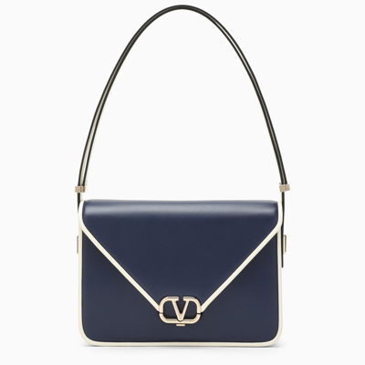 Shop Valentino Two-tone Leather Shoulder Bag In Blu