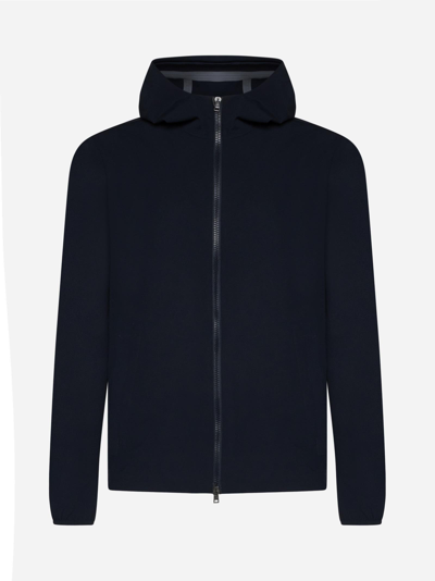 Shop Herno Hooded Nylon Jacket In Blu