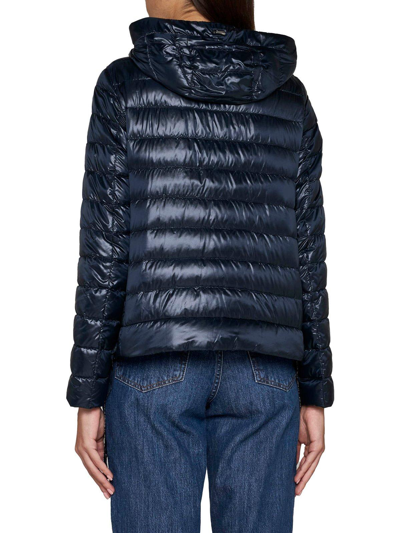 Shop Herno Quilted Hooded Coat In Blu