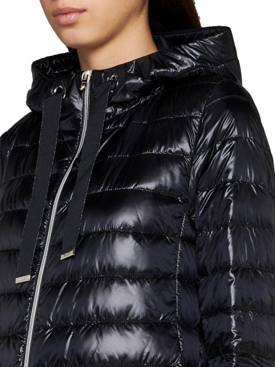 Shop Herno Quilted Hooded Coat In Nero
