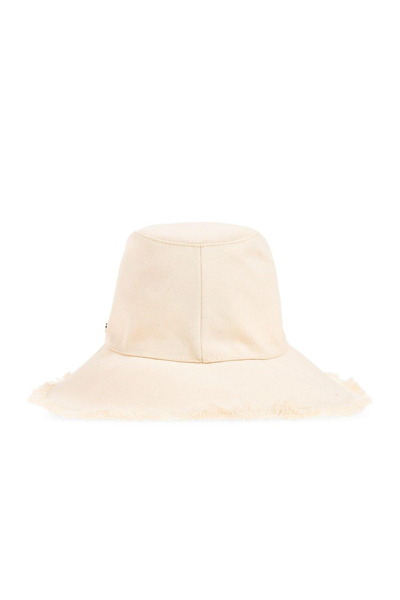 Shop Stella Mccartney Logo Embroidered Bucket Hat In Bianco