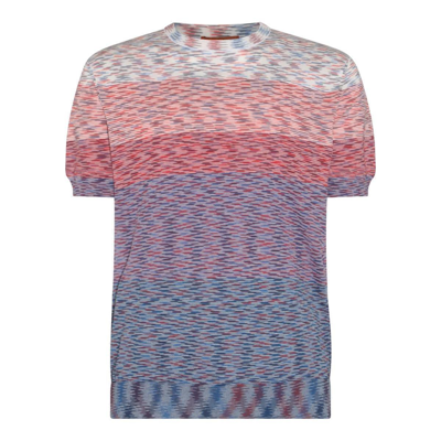 Shop Missoni Striped Crewneck T-shirt In Rosso