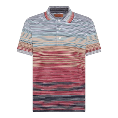 Shop Missoni Space-dyed Straight Hem Polo Shirt In Rosso