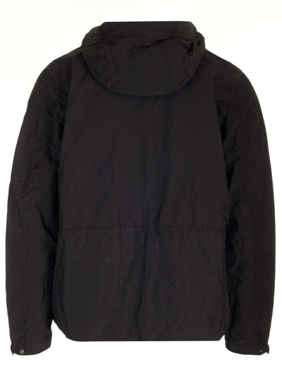 Shop C.p. Company Reversible Hooded Jacket In Nero