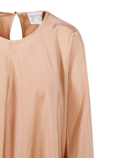 Shop Forte Forte Panelled Round Neck Blouse In Beige
