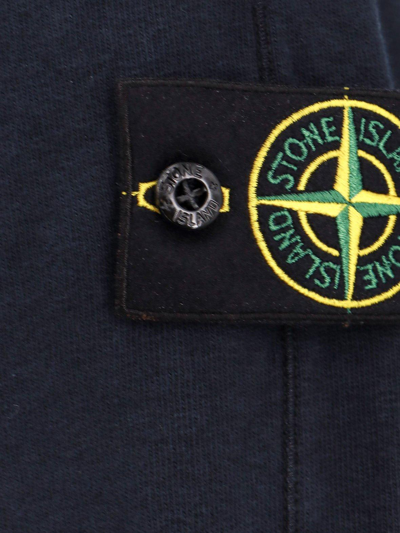 Shop Stone Island Logo Patch Crewneck Sweatshirt In Blue