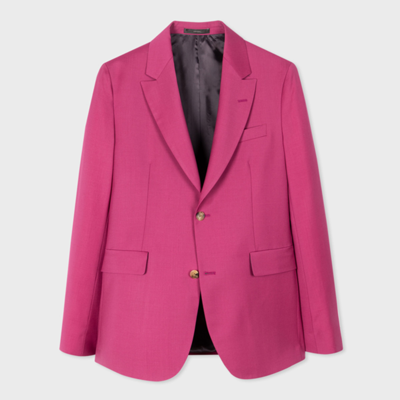 Shop Paul Smith Tailored-fit Pink Wool-mohair Blazer In Pinks