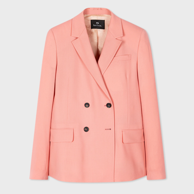 Shop Paul Smith Women's Pink Wool Double Breasted Blazer In Pinks