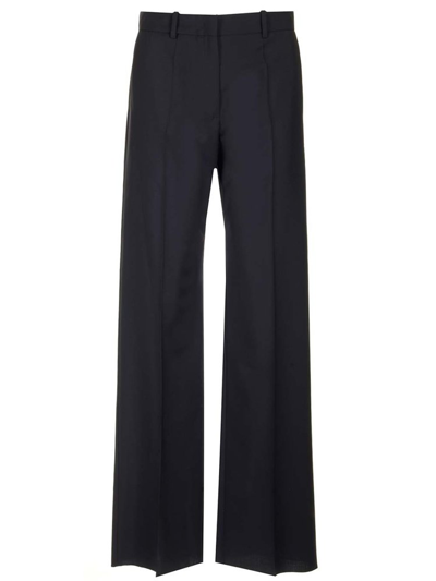 Shop Valentino Straight Leg Tailored Trousers In Blue