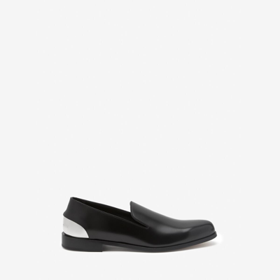 Shop Alexander Mcqueen Metal Heel Slipper In Black/silver