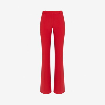 Shop Alexander Mcqueen Narrow Bootcut Trousers In Lust Red