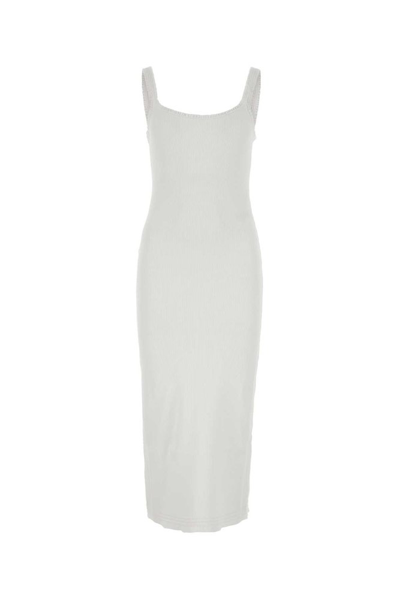 Shop Chloé Ribbed Sleeveless Dress In White