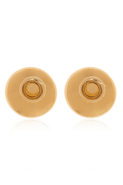 Shop Bottega Veneta Concave Earrings In Gold