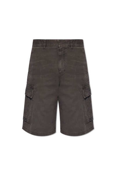Shop Givenchy Faded Effect Cargo Shorts In Brown