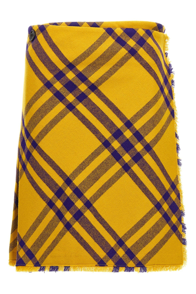 Shop Burberry Women 'kilt' Skirt In Yellow