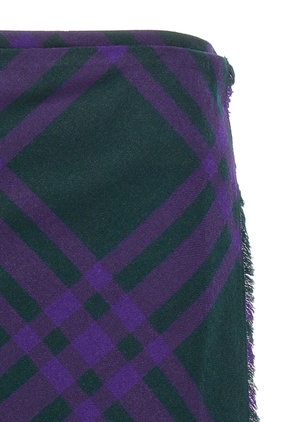 Burberry Check Print Kilt With Belted Detail In Multicolor