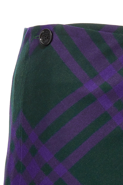 Burberry Check Print Kilt With Belted Detail In Multicolor