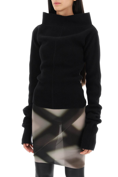 Shop Rick Owens Cowl Neck Cashmere Sweater Women In Black