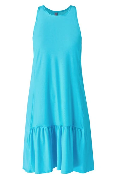 Shop Sweaty Betty Explorer Club High Low Dress In Seaglass Blue