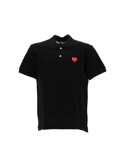 Shop Comme Des Garçons Play Polo Shirts In Black