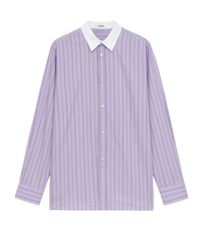 Shop Loewe Striped Shirt In Purple