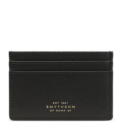 Shop Smythson Panama Leather Card Holder In Black